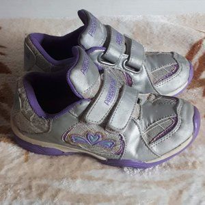 Girls Purple and Silver Running Shoes